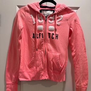 Abercrombie & Fitch Bright Pink Hood Zip-up